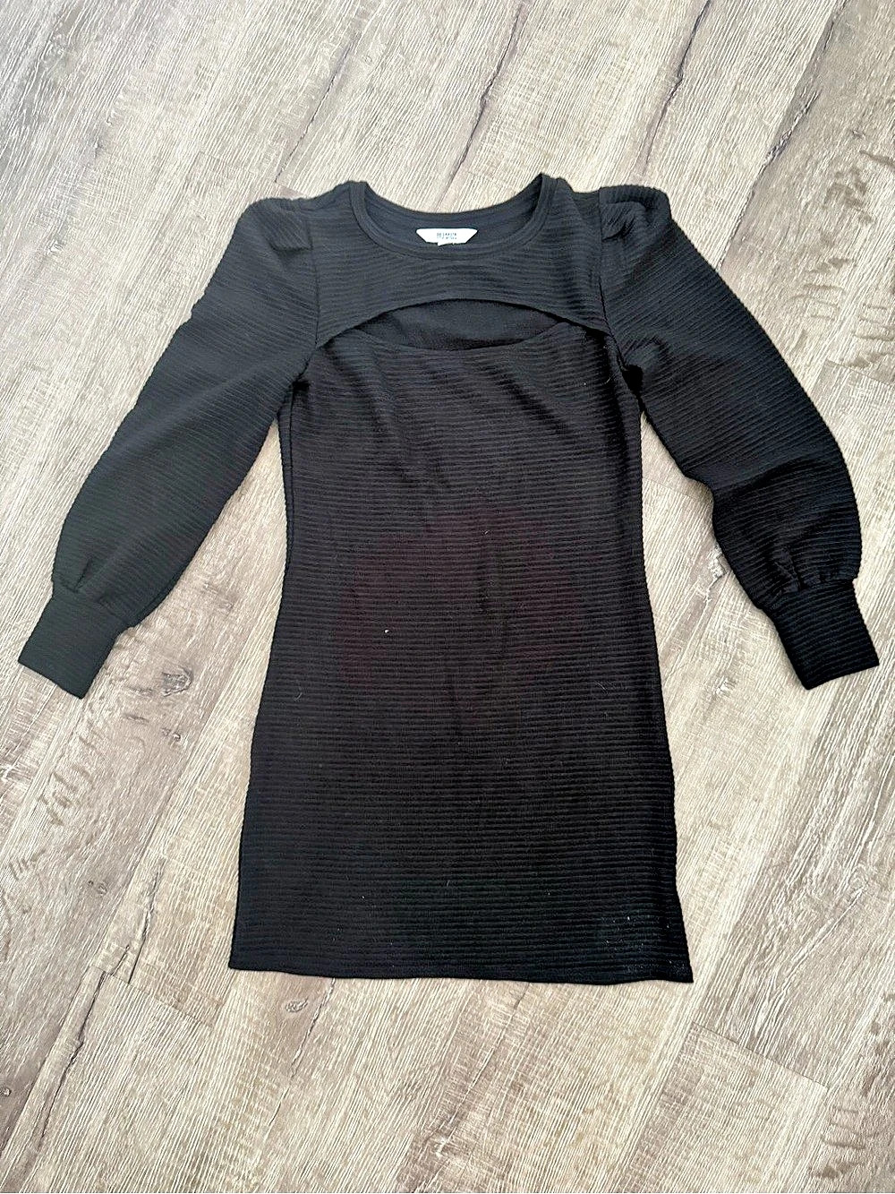 BB Dakota by Steve Madden Black Ribbed Cutout Mini Dress Size M